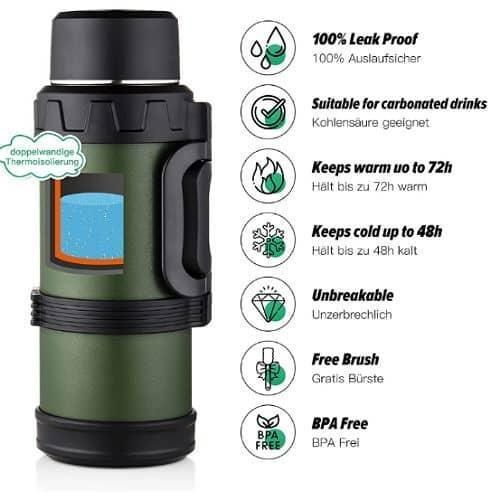 product_image_name-Generic-4 L Large Thermos Bottle Stainless Steel Double Walls Vacuum Insulated Tea Flask Great for Outdoors,Sports,Camping,Travel -Multicolor.-6
