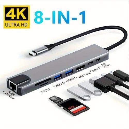 product_image_name-Generic-High-Performance 8-in-1 USB-C Multifunction Adapter - Multicolor-1