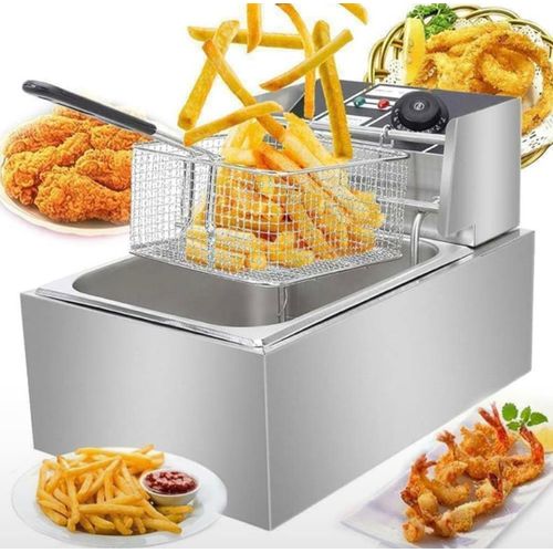 product_image_name-Generic-Electric Deep Fryer 6L Single Stainless Steel -Silver-1