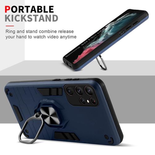 product_image_name-Samsung- Galaxy S22 Ultra Luxury Hard  Armor Liquid Silicone Skin Touch Feel Cover Case Black -2