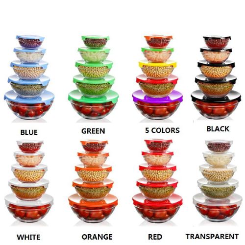 product_image_name-Generic- ASet Of Glass Bowl Sets with Lids 5 Pcs Microwave Glass bowl Set Kitchen Glass Ware set -2