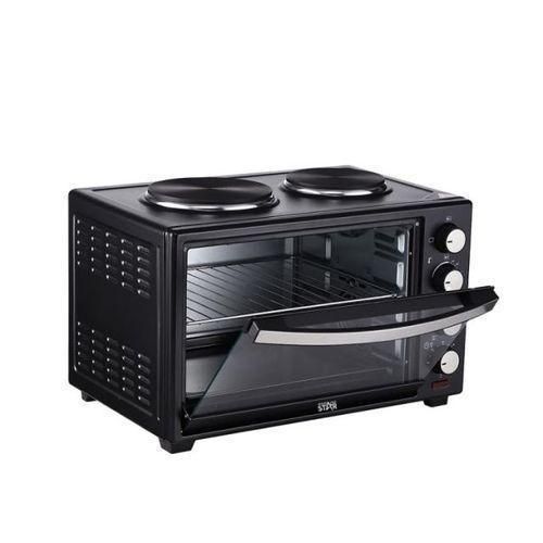 product_image_name-Winningstar-40L Electric Baking Oven With 2 Hot Plates, Black.-1