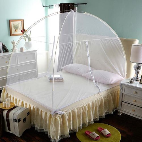 product_image_name-David-Foldable Tent-Style mosquito Net  with Zipperbed net T1  - White-1