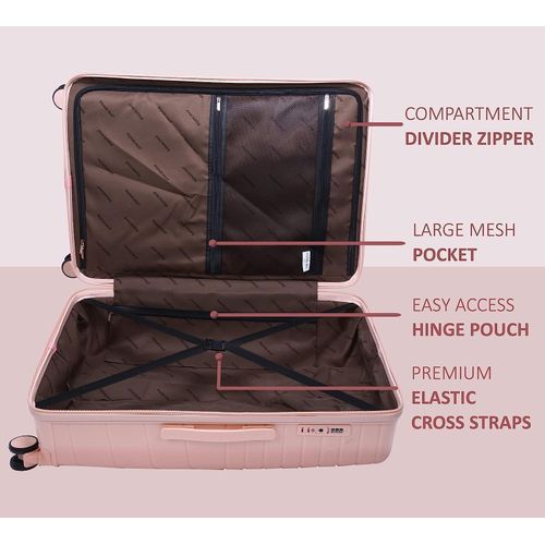 product_image_name-Generic-20, 24, 28 inch, Set Of 3, Polypropylene Luggage, Hard sided, (Sky Blue 55, 65 and 75 cms) Small Medium Large Trolley Bag 8 Spinner Smooth Wheels TSA Lock  Unbreakable Men & Women -Multicolor-4