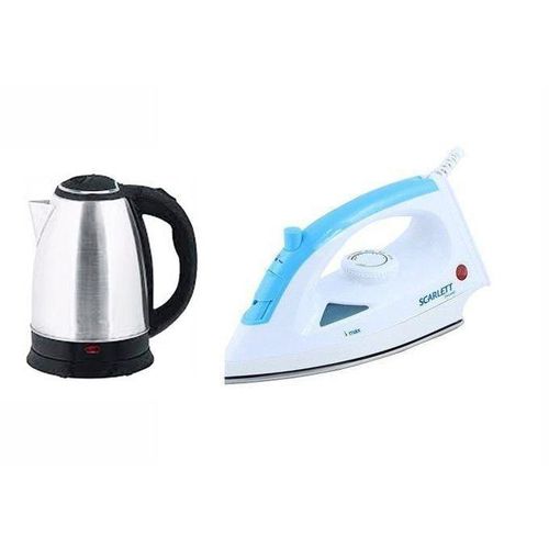 product_image_name-Scarlett-Original Steam&Dry Flat Iron & Electric Kettle Percolator 2 Litres - Silver, White-1