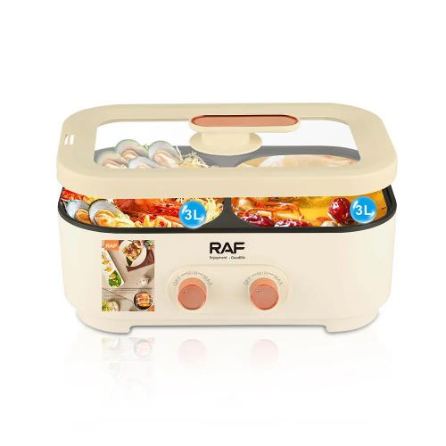 product_image_name-RAF-6L Multifunctional Electric Hot Pot Cooker & Steamer - Cream-1