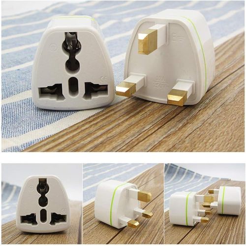 product_image_name-Generic-1 Piece Of UK Plug Adapter 3 Pin Universal Adapter Travel Adapter China Converter EU Socket To UK Plug- White-2