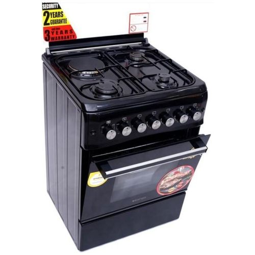 product_image_name-Blueflame-60 X 60cm 3 Gas And 1 Electric Hot Plate S6031ER-BN With Electric Oven ( Made In Turkey ) -  Black (3YR WRNTY)-1