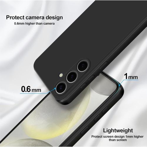 product_image_name-Generic-Silicone Case Compatible with Samsung Galaxy S24 Plus, Full Body Silky Soft Touch Phone Case with Camera Protection, Shockproof Cover with Microfiber Lining, Black-2