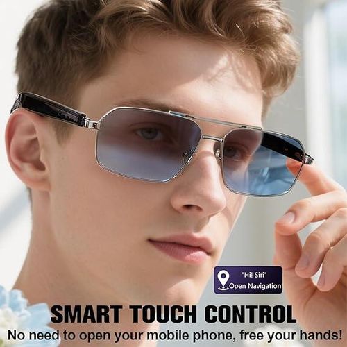 product_image_name-Generic-HainoTeko SG 1 Bluetooth Smart Sunglasses for Men Women Shades with Open Ear Audio UV400 Protection Wireless Sun Glasses with Built in Speakers UV Protection Stylish Wearable Waterproof Sports Eye Glasses for Cycling Driving Fishing Travel Music And Calls-8