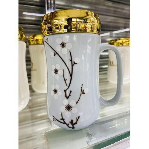 product_image_name-Generic-Milda Ceramic Coffee Mug Tea Cup Milk Mug White Decal With Mirror Lid 400 Ml-1
