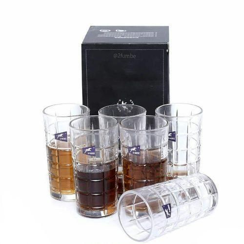 product_image_name-Generic-6 Pieces Of lined Design Juice Glasses - Colorless.-1