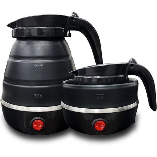 product_image_name-Generic-0.7L Folding/Expandable & CollapsibleTravel Silicone Portable Electric Kettle - White/Black-1