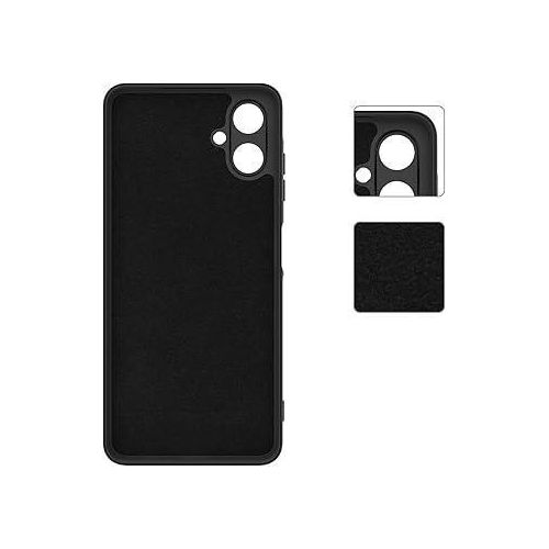 product_image_name-Samsung-Galaxy A06 Luxury Soft Rubber Liquid Silicone Skin Touch Feel Cover Case Black -3