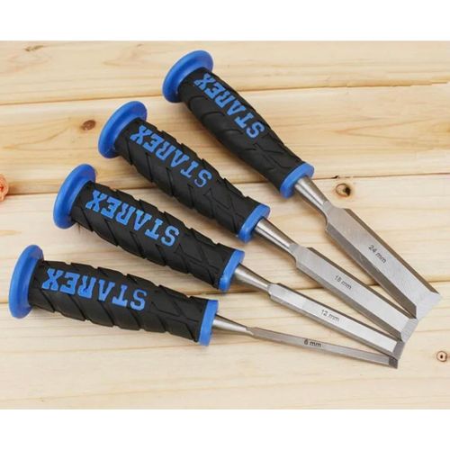 product_image_name-STAREX-4pcs Wood Carving Chisel Sizes 10Mm 12Mm 18Mm 24Mm Wood Carving Hand Tool Set Woodworking Industrial Wood Chisel-3