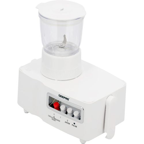 product_image_name-Geepas-4-in-1 Food Processor-Blades for Blending Mincing and Milling Function Unique Detachable Parts and Rich in Design 2 Speed Control with Pulse-White-6