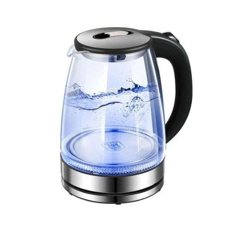 product_image_name-Generic-Hoffmans 2L Glass Electric Kettle With LED Blue Light- Silver & Black-1