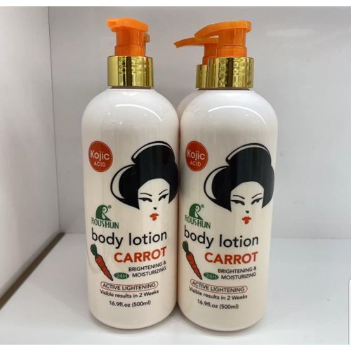 product_image_name-Roushun-Carrot Brightening & Moisturizing Body Lotion with Kojic Acid. Lightens, Removes Scars, Blemishes, Red & Dark Spots, Imperfections, Lightens, Evens the skin tone, Hydrates, Softens & Smooths.-4