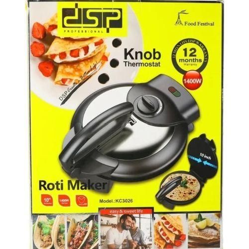 product_image_name-Generic-Dsp Roti Maker, Crepe Maker machine, Chapatti Tortilla Bread Maker Machine Pizza Maker 1400W with Non-Stick Coating, 25x25 cm Plate, Power & Ready Indicator, Automatic Temperature Control-1