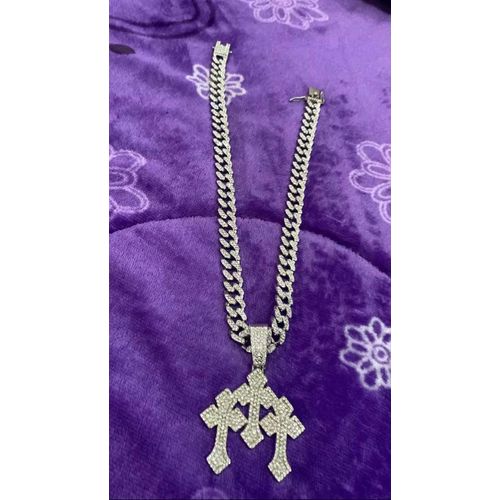 product_image_name-Neuron Necklace-Iced Out Triple Cross Pendant with Cuban Chain – Hip Hop Bling Necklace-2