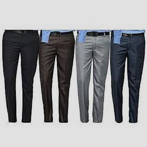 Shop 4 Pack Of Men's Formal Trousers - Black,Grey,Coffee Brown & Navy ...