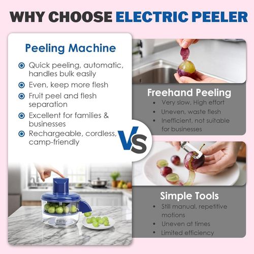 product_image_name-Generic-Electric Peeling Machine for Onion Skin Remover Tomato,Garlic,Grapes,Small Potato Peeler, Rechargeable Multipurpose  Quick Automatic Fruit & Vegetable Peeler Machine NOT Fits for Large Fruits as Potatoes and Apples -5