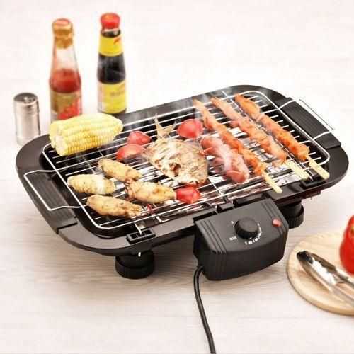 product_image_name-Generic-Smokeless Non-stick Electric Barbecue (BBQ) Grill Machine-Black.-1