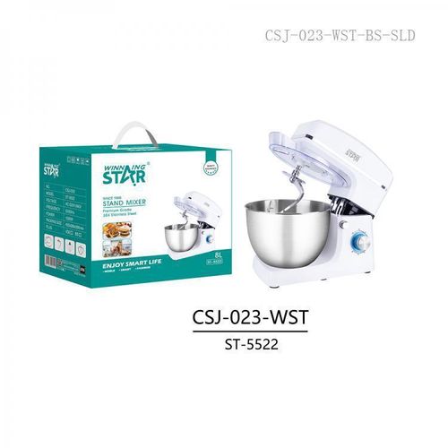 product_image_name-Winningstar-1500W 6 Speeds 8L Tilt-head Electric Stand Mixer Blender With Egg Beater Dough Hook Wire Whip- White-2