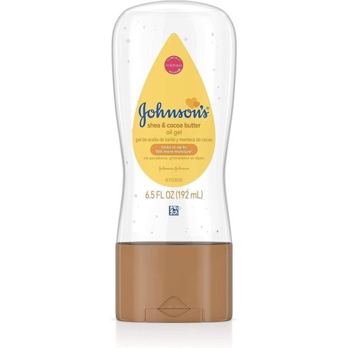product_image_name-Johnson's-Baby Oil Gel, Moisturizing Massage Mineral Oil Enriched With Shea & Cocoa Butter, 6.5oz-1