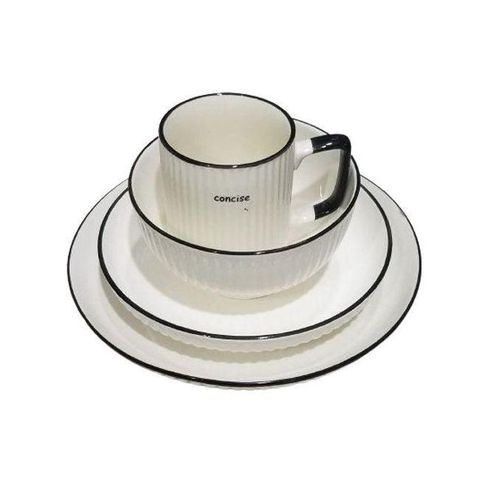 product_image_name-Generic-16Pcs Ceramic 4 Cups 4 Bowls 4 Small Plates 4 Dinner Plates-White-1