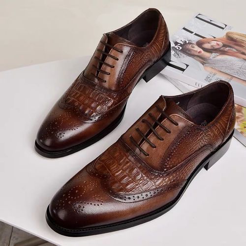 Shop Men s Brogues Oxford Dress Wedding Party Leather Loafers Slip Ons Shoes Vintage Brown Jumia Uganda