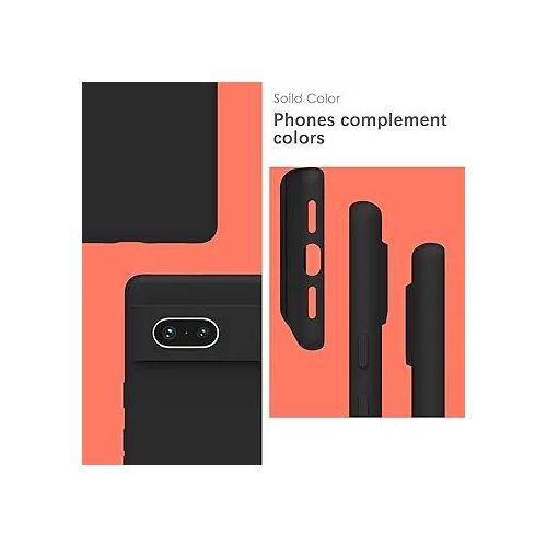 product_image_name-Generic-Silicone Case for Google Pixel 7A, Soft-Touch Phone Cover - Black-2