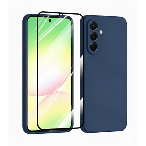 product_image_name-Samsung-Galaxy A36 Silcone Case with Free Tempered glasss Protector, Flexible Soft Silicone Anti-Scratch Shockproof Phone Cover-1