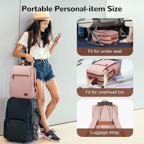 product_image_name-Generic-15.6" Laptop Backpack for Men Women, 20L Small Travel Backpack, Carry On Travel  Backpacks for College, Personal Item Wizzair Luggage Cabin Airplane Waterproof Expandable Backpacks for Schools planes Work with USB Charging Port  -7