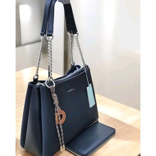 product_image_name-Generic-Sleek Classy Black leather CHRISBELLA hand bag with a matching wallet-1