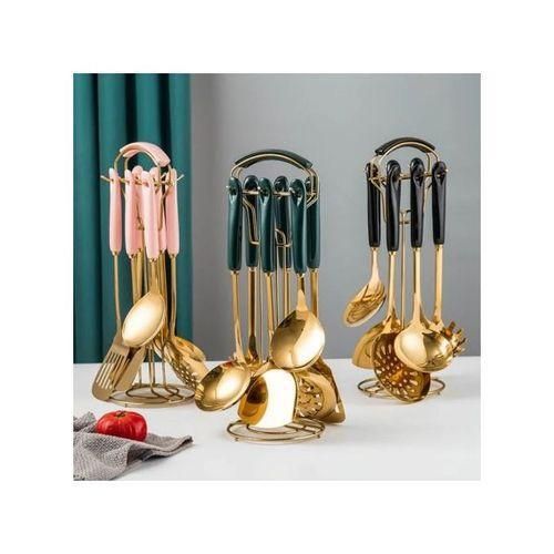 product_image_name-New-7 Pc Kitchen Tool Cooking Utensils Serving Spoons Cutlery Set - Multicolor-3