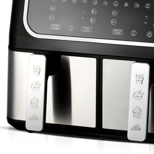 product_image_name-RAF-5.OL + 5.0L Dua 10L Airfryer Machine With 2 Baskets- Color Black-4