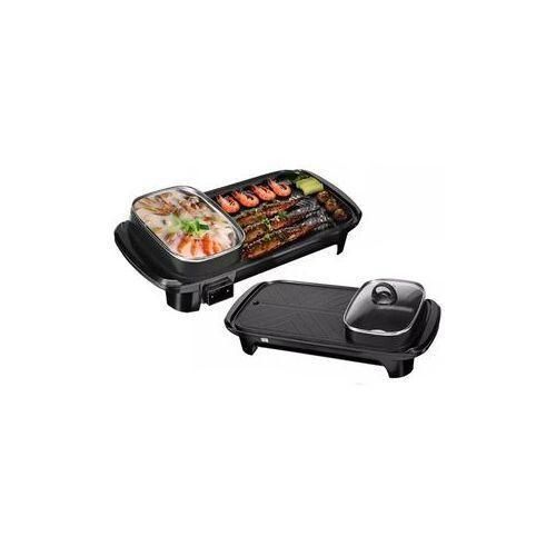 product_image_name-Generic-2 In1Electric Baking Pan, Cooking Soup Hot Pot And BBQ Electric Grill - Black.-1