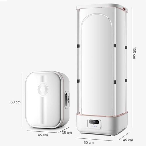 product_image_name-Generic-Smart Wireless Vertical Steam Iron 360° Fully Automatic Clothes Dryer Collapsible Hanging Garment Steamer 900W With Remote Control, Quickly Removes Wrinkles With Remote Control Folding Laundry Dryer Built-In Aromatherapy Box Ironing Machine -White-2