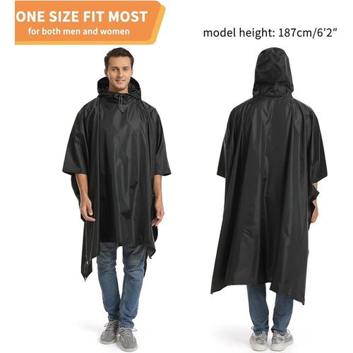 product_image_name-Generic-Rain Poncho Multifunctional Waterproof Raincoat with Hood for Adult - Multicolor -2