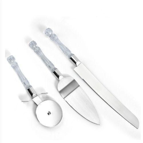 product_image_name-Generic-3 Pc Cake Shovel,Pizza Cutter Wheel,Cheese Slicer,Cake Knife, Silver.-2