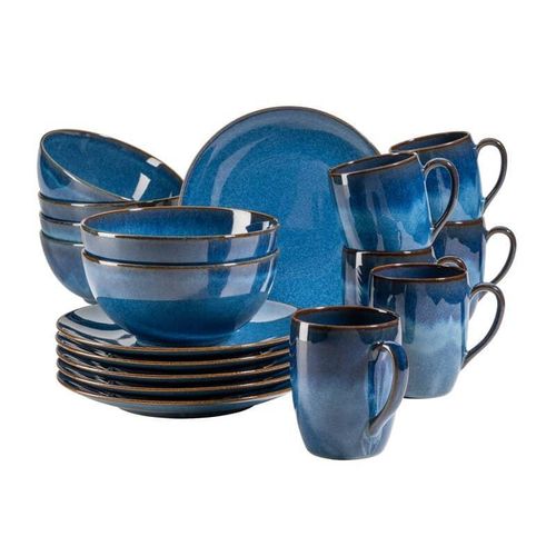 product_image_name-Generic-16 Piece Dazzling Blue Plates, Cups, Bowls Side Plate Dinnerware Set - Blue-2