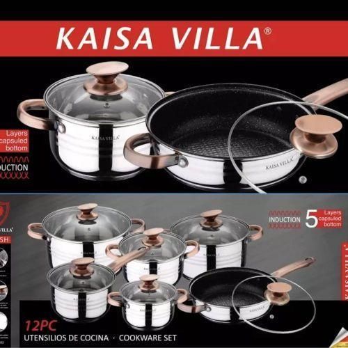product_image_name-Kaisa Villa-12 Pieces Flash Heavy Stainless Steel Saucepans/Cookware Pots, Silver.-3