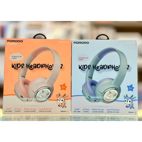 product_image_name-Porodo-Soundtec Moose Wireless Kids Headphone, Child-Friendly Controls, 85dB Safe Sound, 400mAh Battery,20H Playtime, Type-C Charging Port, V5.3 Bluetooth,10m Transmission Distance-7