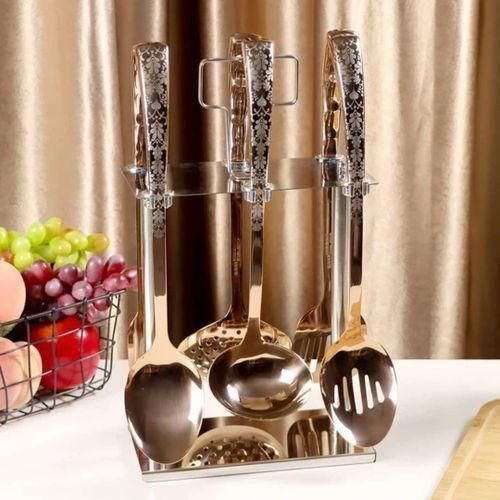 product_image_name-Generic-Premium Stainless Steel Kitchen Utensil Set with Organizer Stand-2