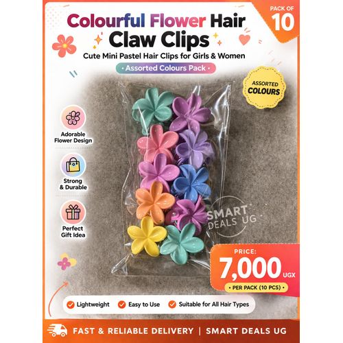 product_image_name-Generic-Colourful Flower Hair Claw Clips Cute Mini Pastel Hair Clips for Girls & Women Assorted Colours Pack Gift idea-1