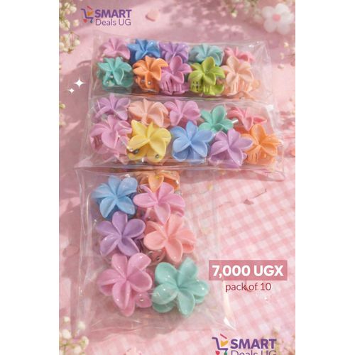 product_image_name-Generic-Colourful Flower Hair Claw Clips Cute Mini Pastel Hair Clips for Girls & Women Assorted Colours Pack Gift idea-2