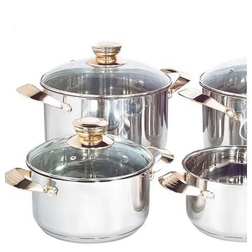 product_image_name-Generic-8 Pieces Set Of Serving Dishes Cookware With Heavy Duty Base-Silver-2