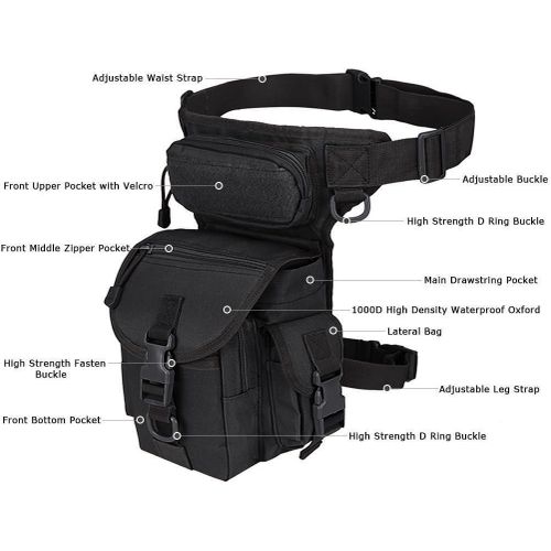 product_image_name-Generic-Multi-Purpose Drop Leg Pouch for Men Tactical Drop Leg Pouch Bag Thigh Bag Motorcycle Leg Bag for Men Waist Pack for Military Cycling Hiking Hunting Riding Camping, Cycling Hiking horse Riding-7