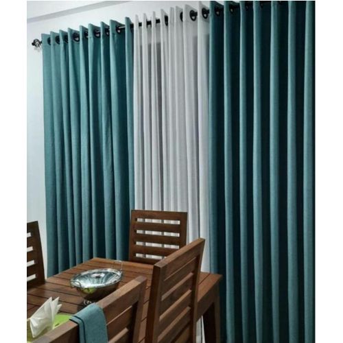 product_image_name-Generic-3pc s Plain Curtains including a net - Green -1